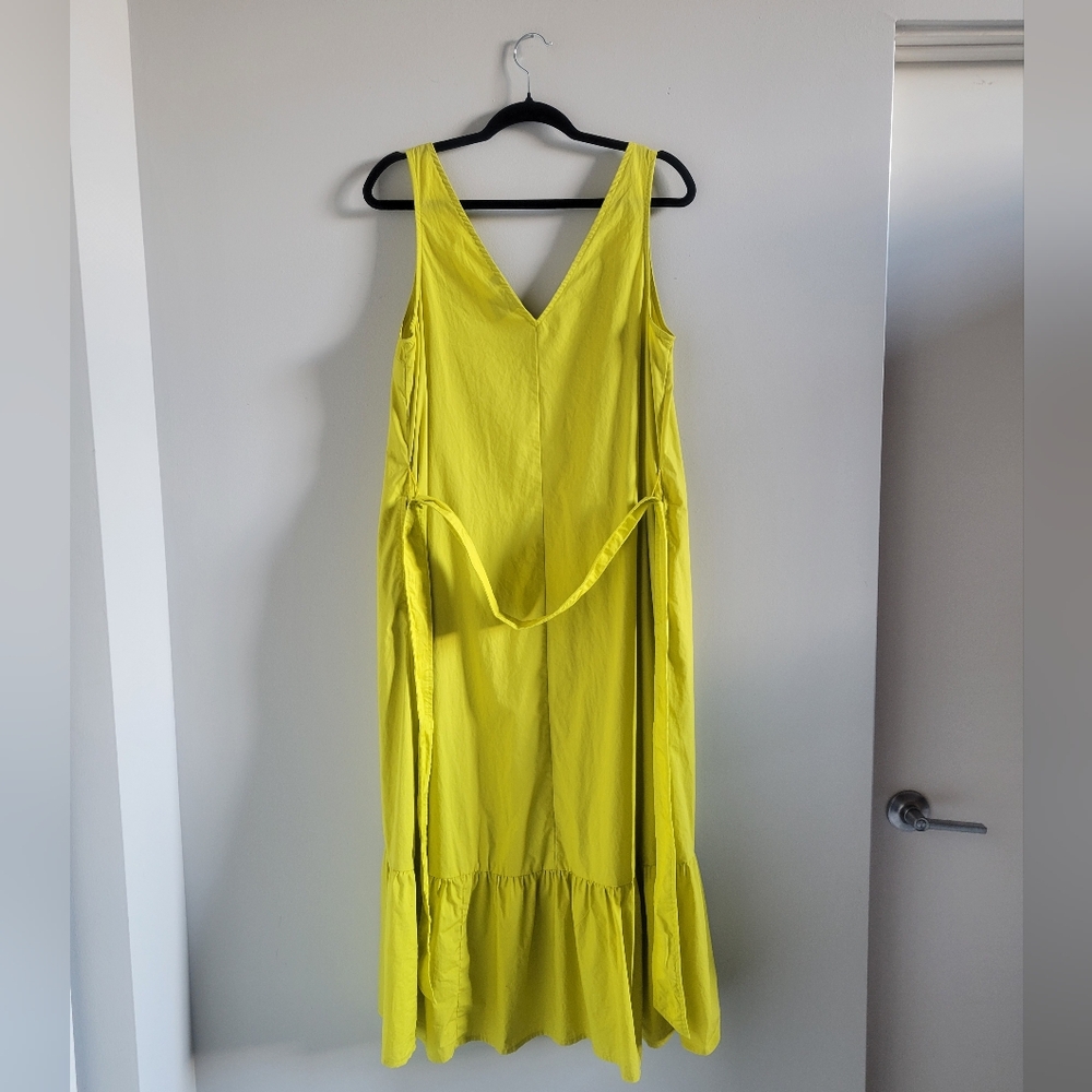 GAP V-Neck Maxi Tank Dress in Sulphur Green Womens Size Medium - Picture 5 of 11